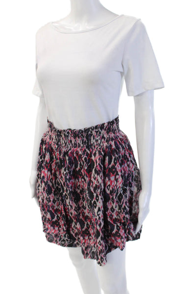 IRO Womens Flare Mini Skirt Black Geometric Viscose Size 38