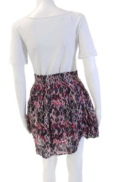 IRO Womens Flare Mini Skirt Black Geometric Viscose Size 38