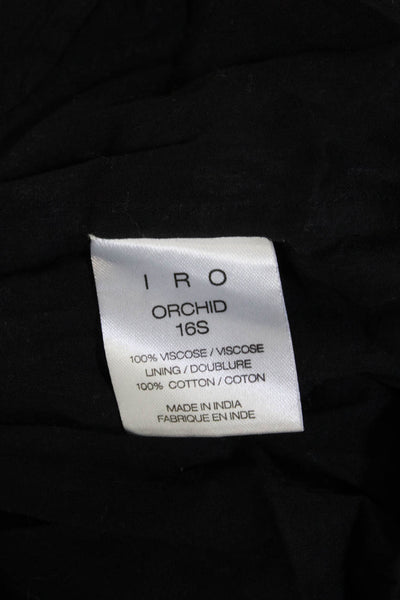 IRO Womens Flare Mini Skirt Black Geometric Viscose Size 38