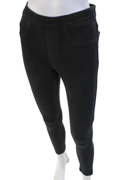 Spanx Women Ankle Jeggings Black Cotton Blend Size S