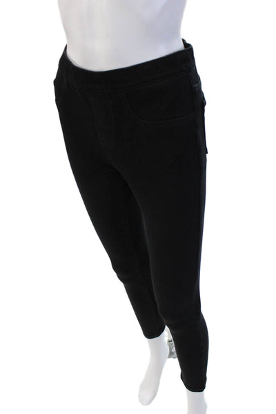 Spanx Women Ankle Jeggings Black Cotton Blend Size S