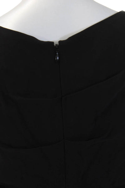 Nicole Miller Women Black Sheath Bodycon Dress Silk Graphic Print Size 8
