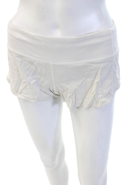 Lululemon Womens White Nylon Zip Beach Shorts Size 4