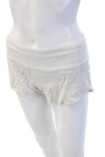 Lululemon Womens White Nylon Zip Beach Shorts Size 4