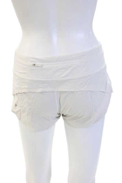 Lululemon Womens White Nylon Zip Beach Shorts Size 4
