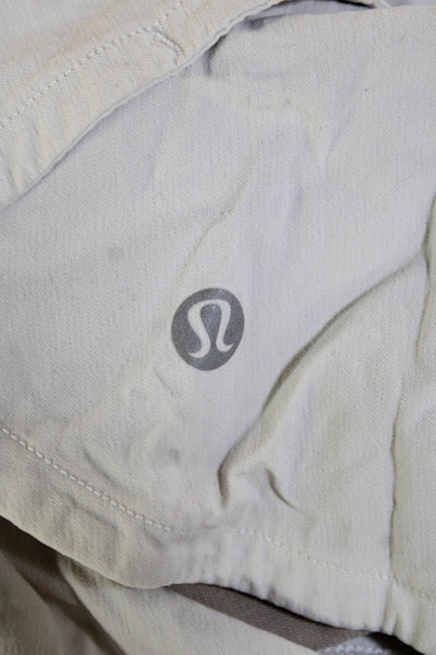 Lululemon Womens White Nylon Zip Beach Shorts Size 4
