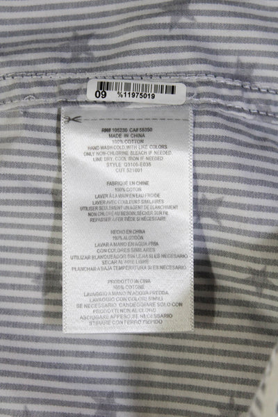 Equipment Femme Womens Striped Black Cotton Button Up Long Sleeve Size XS