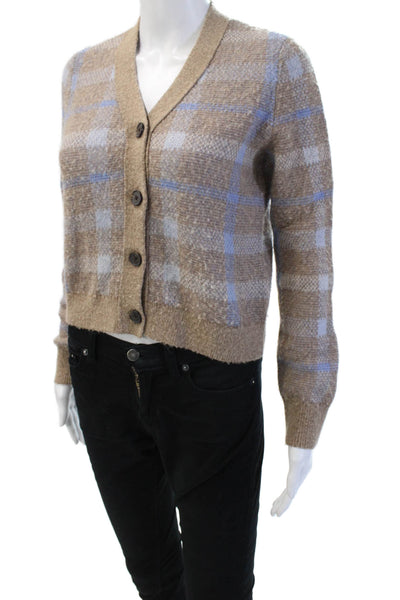 Madewell Women Cardigan Beige V-Neck Button Alpaca Merino Wool Size S