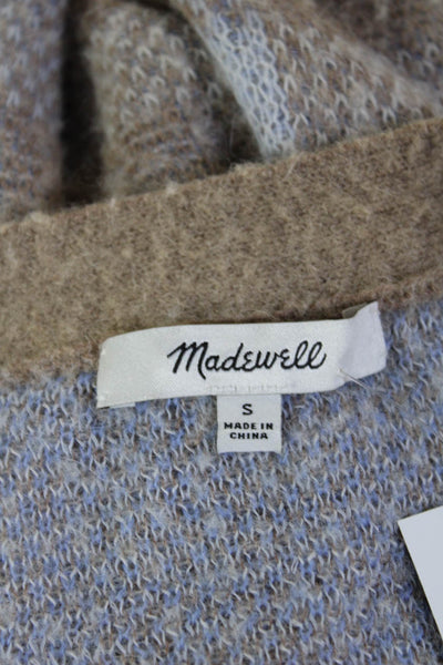 Madewell Women Cardigan Beige V-Neck Button Alpaca Merino Wool Size S