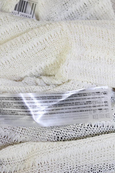 MNG Women Cropped Polo Button-Up White Cotton Collared Sleeveless Size S