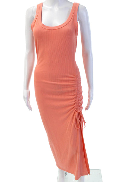 L Space Womens Maxi Tank Dress Orange Sleeveless Round Neck Size S