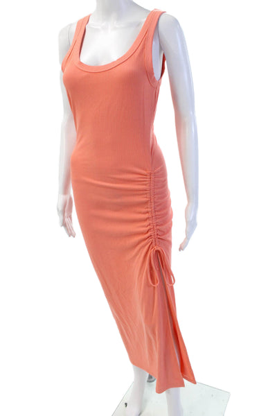 L Space Womens Maxi Tank Dress Orange Sleeveless Round Neck Size S