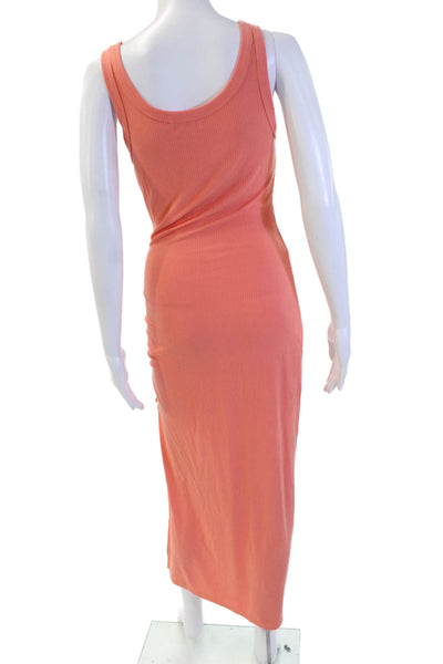 L Space Womens Maxi Tank Dress Orange Sleeveless Round Neck Size S