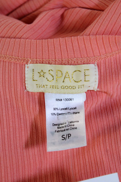 L Space Womens Maxi Tank Dress Orange Sleeveless Round Neck Size S