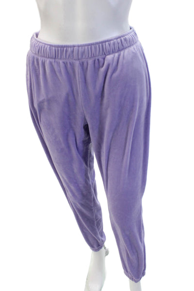 PJ Salvage Womens Velour Scoop Neck Long Sleeve Purple Set Size M