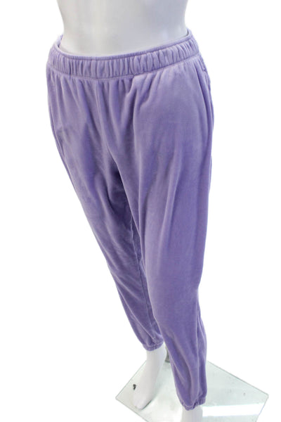 PJ Salvage Womens Velour Scoop Neck Long Sleeve Purple Set Size M