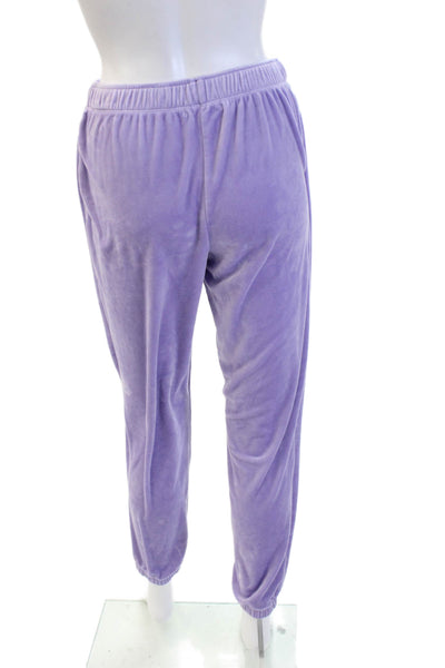 PJ Salvage Womens Velour Scoop Neck Long Sleeve Purple Set Size M