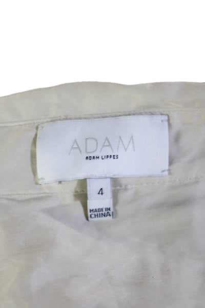 Adam Adam Lippes Women Beige Collared Long Sleeve Shirt Dress Size 4