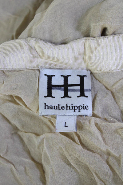 Haute Hippie Women Mini Pencil Silk Skirt Brown Size L
