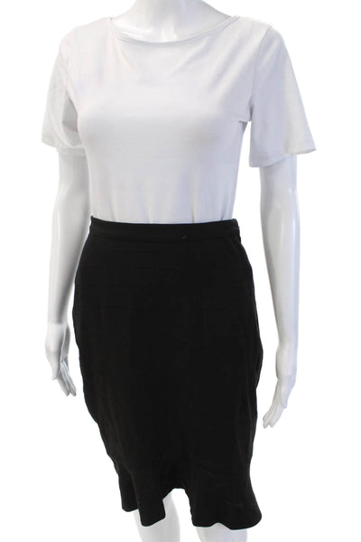 HD In Paris Women Black Straight Pencil Skirt Knee Length Size 2