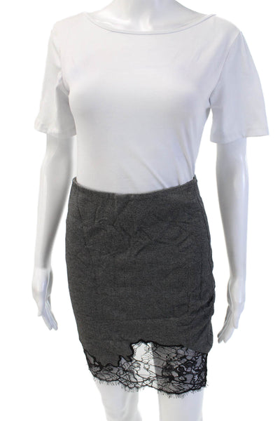 Robert Rodriguez Black Label Women Pencil Mini Skirt Dark Gray Size 2
