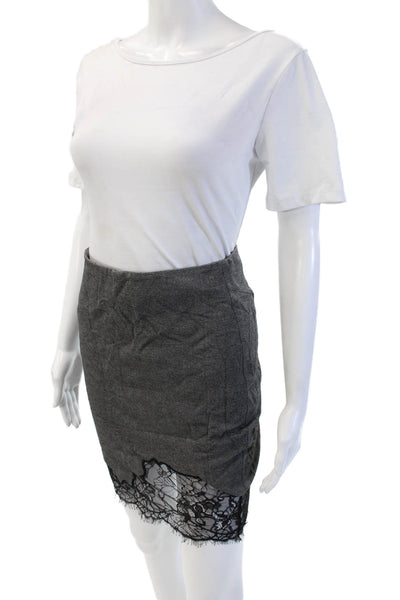 Robert Rodriguez Black Label Women Pencil Mini Skirt Dark Gray Size 2