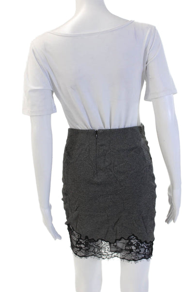 Robert Rodriguez Black Label Women Pencil Mini Skirt Dark Gray Size 2