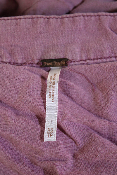 Free People Womens Peasant Wrap Skirt Pink Linen Viscose Long Size XS