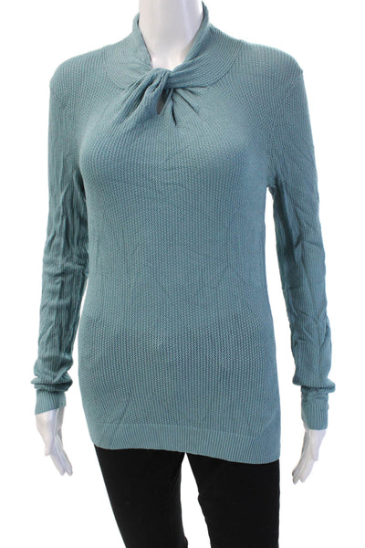Catherine Malandrino Womens Pullover Sweater Blue Mock Neck Size S