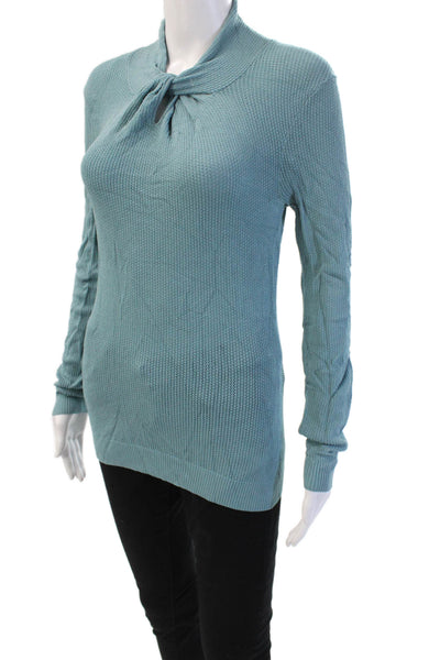 Catherine Malandrino Womens Pullover Sweater Blue Mock Neck Size S