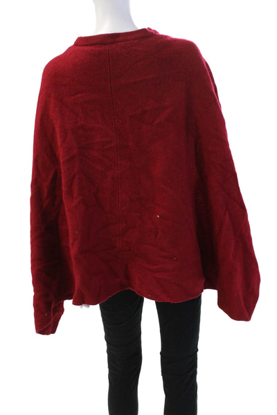 Sandro Women Pullover Wool Crew Neck Red Solid Fall Sweater Size 3
