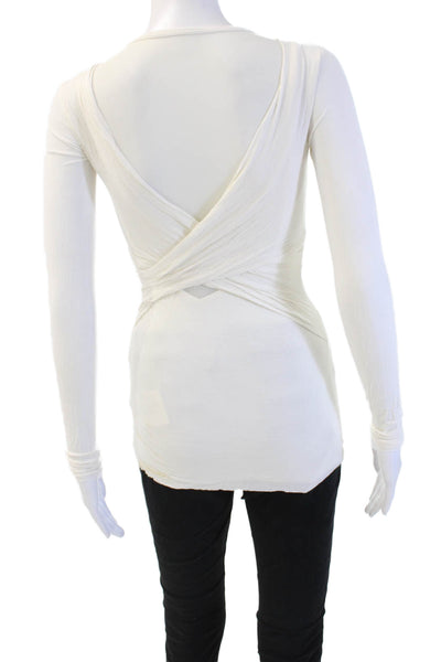 Bailey 44 Women White V-Neck Long Sleeve Top Rayon Spandex Classic Fall Size XS