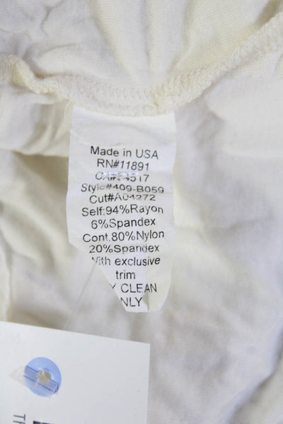 Bailey 44 Women White V-Neck Long Sleeve Top Rayon Spandex Classic Fall Size XS