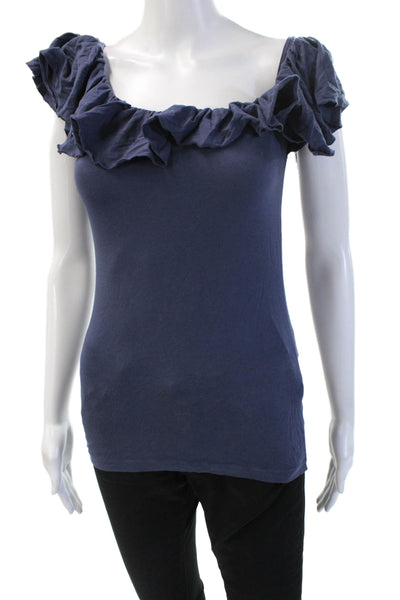 Ralph Lauren Rugby Womens Dark Blue Square Neck Short Sleeve Blouse Size S