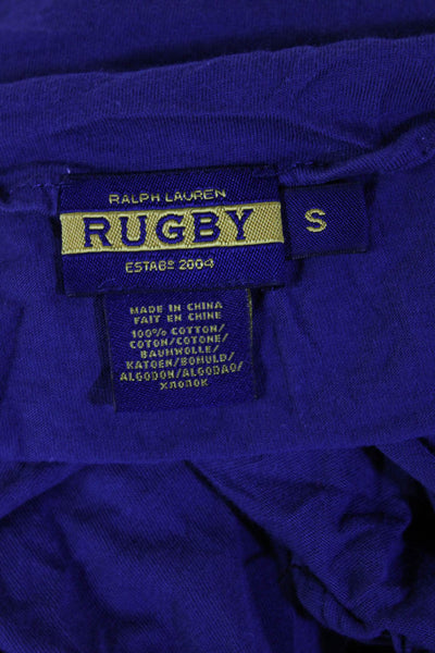 Ralph Lauren Rugby Womens Dark Blue Square Neck Short Sleeve Blouse Size S