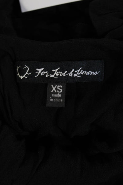 For Love & Lemons Women Gothic Mock Neck Sleeveless Tank Black Size XS