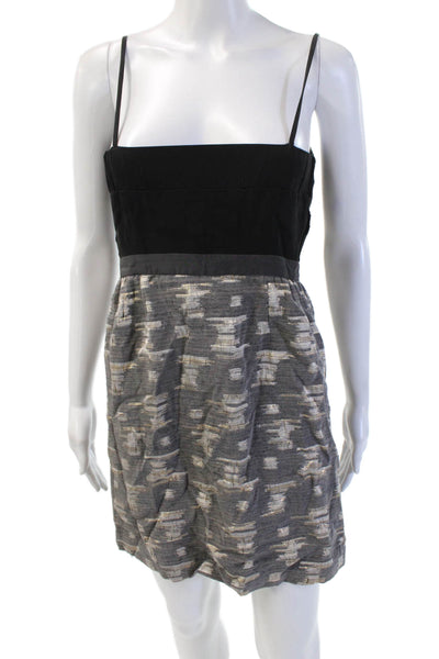 Vena Cava Women Black Silk Square Neck Mini Sundress Size 2