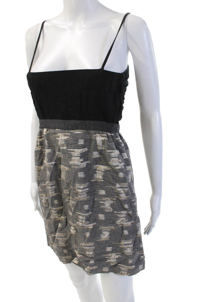 Vena Cava Women Black Silk Square Neck Mini Sundress Size 2