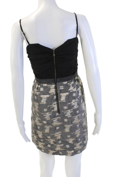 Vena Cava Women Black Silk Square Neck Mini Sundress Size 2