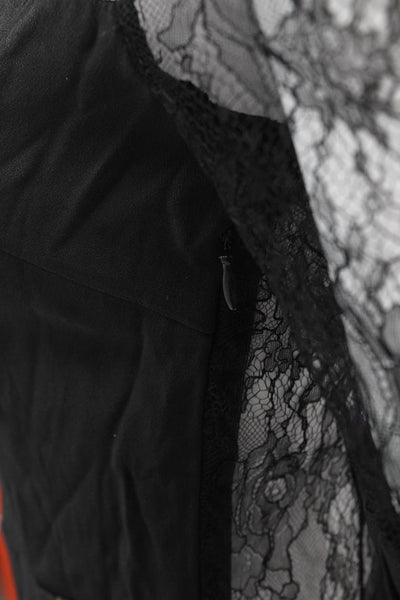 Collette Dinnigan Women Bodycon Sheath Dress Black 3/4 Sleeve Round Neck Size XS