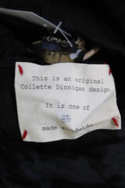 Collette Dinnigan Women Bodycon Sheath Dress Black 3/4 Sleeve Round Neck Size XS