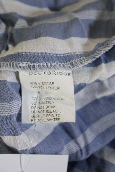 Bec & Bridge Womens Wrap Striped Knee Length Skirt Blue Size 2
