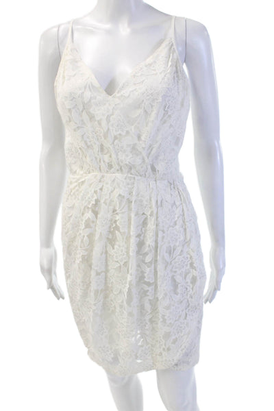 Yumi Kim Women Slip Sheath Dress White Floral V-Neck Sleeveless Size S