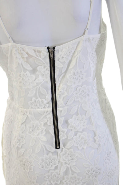 Yumi Kim Women Slip Sheath Dress White Floral V-Neck Sleeveless Size S