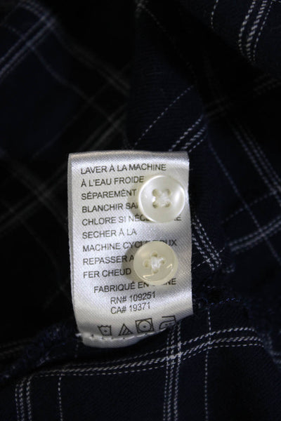 Birds of Paradis by Trovata Women Blue Plaid Button-Up Long Sleeve Size M