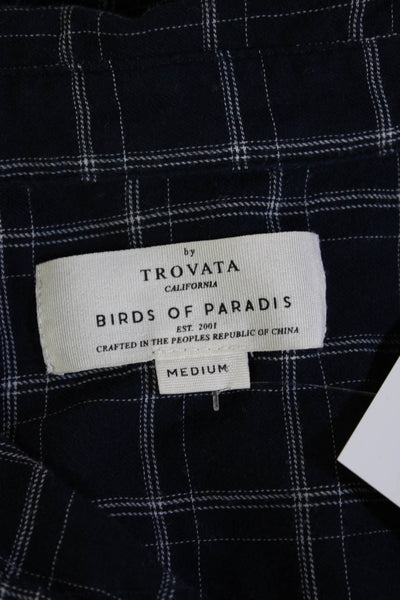 Birds of Paradis by Trovata Women Blue Plaid Button-Up Long Sleeve Size M