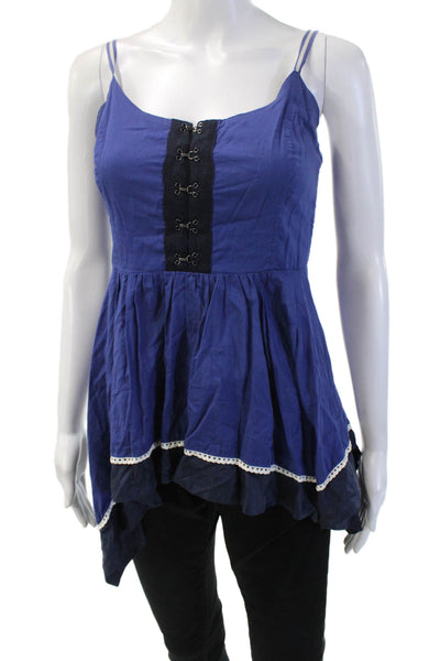 Odille Anthropologie Womens Cami Blue Cotton Sleeveless Size 4