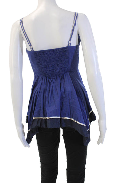 Odille Anthropologie Womens Cami Blue Cotton Sleeveless Size 4