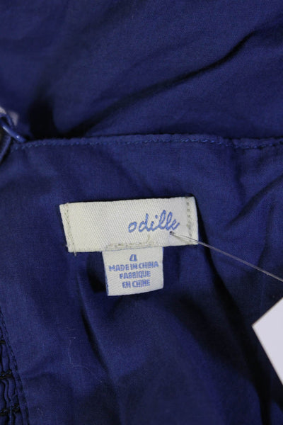 Odille Anthropologie Womens Cami Blue Cotton Sleeveless Size 4