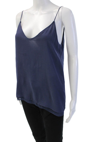 Zara Basic Women Dark Blue V-Neck Spaghetti Strap Camisole Polyester Size S
